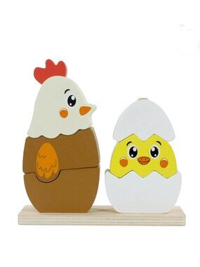 Spark Create Imagine Wooden Stacking Puzzle – Hen & Egg 18+ Months - New